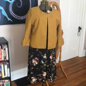Mustard Ann Taylor Loft bell-sleeved blazer